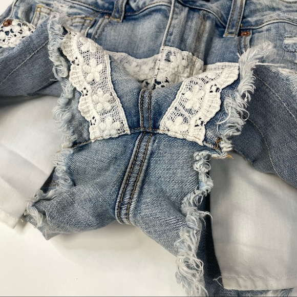 American Eagle Womens Size 6 Hi Rise Shortie Shorts Jean Lace Stretch #0424 - Picture 6 of 11